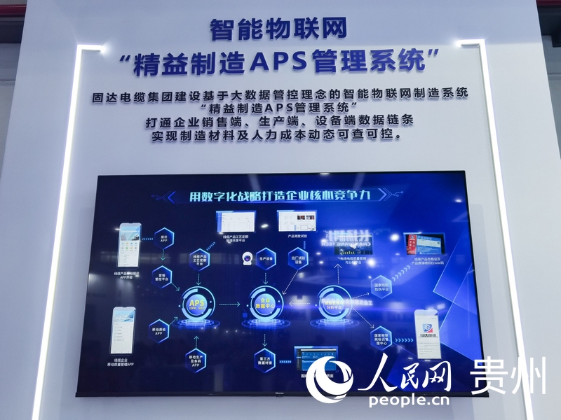 固達(dá)電纜展區(qū)的智能物聯(lián)網(wǎng)系統(tǒng)。人民網(wǎng) 王秀芳攝