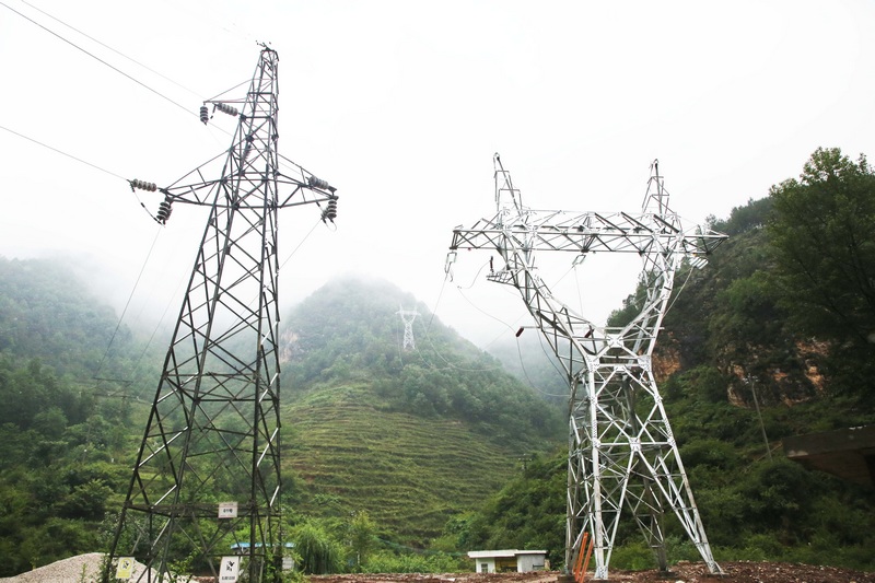 洛澤河提水工程高壓輸電線路。