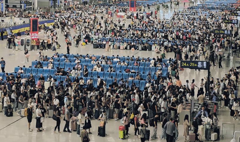 9月29日，俯瞰貴陽(yáng)北站候車大廳。