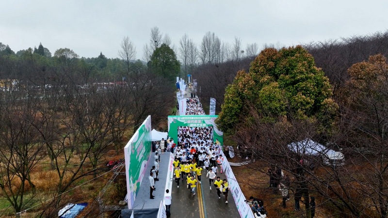 2024貴州·清鎮(zhèn)櫻花季系列活動(dòng)“櫻約而至”趣味歡樂(lè)跑活動(dòng)中，趣味歡樂(lè)跑活動(dòng)現(xiàn)場(chǎng)。代勝?gòu)?qiáng)攝