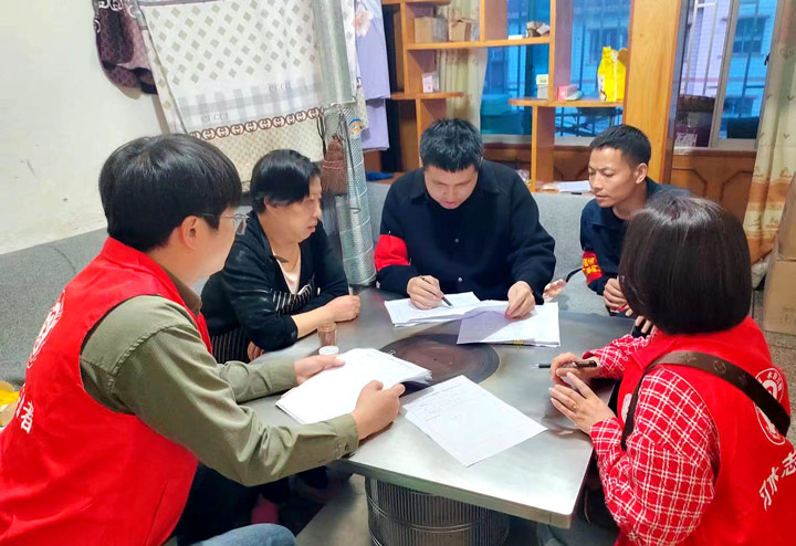 府西社區(qū)老縣醫(yī)院小區(qū)樓棟紅管家隊(duì)伍入戶走訪、適時收集群眾“微心愿”。