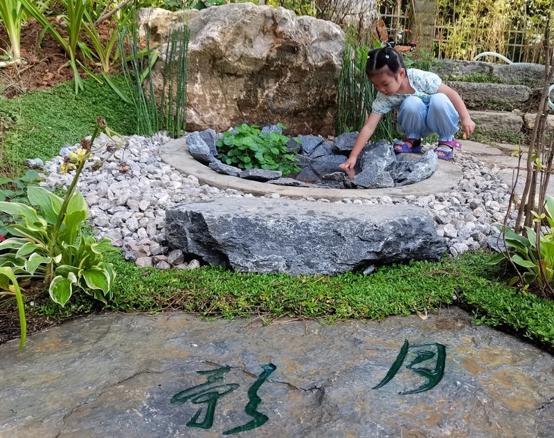 3 附近居民在公園里“遛娃”