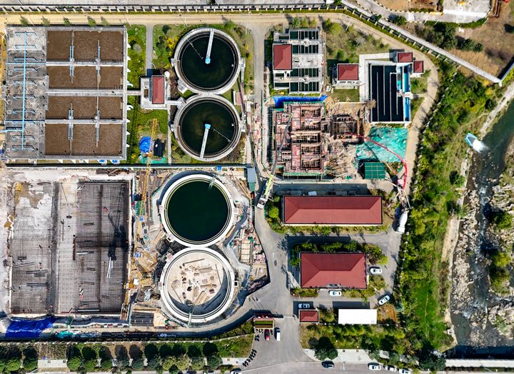 甕安縣三期污水處理廠建設(shè)項(xiàng)目二期工程建設(shè)全景。盧錫江攝