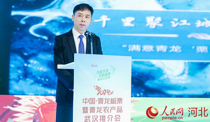 青龍滿族自治縣委常委、宣傳部部長李洪波介紹如何進一步打造“滿意青龍”金字招牌。人民網(wǎng)記者 李兆民攝