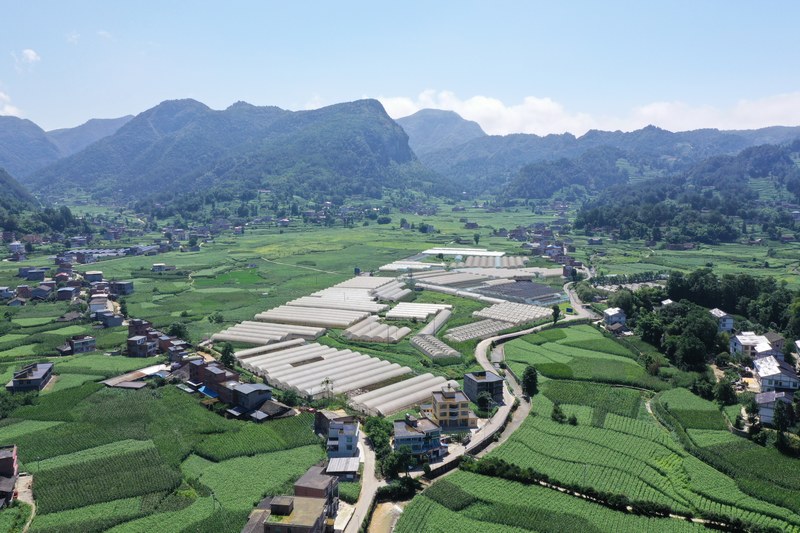 群山環(huán)繞、阡陌縱橫的毓秀吼灘。
