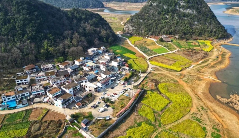 航拍松林村。
