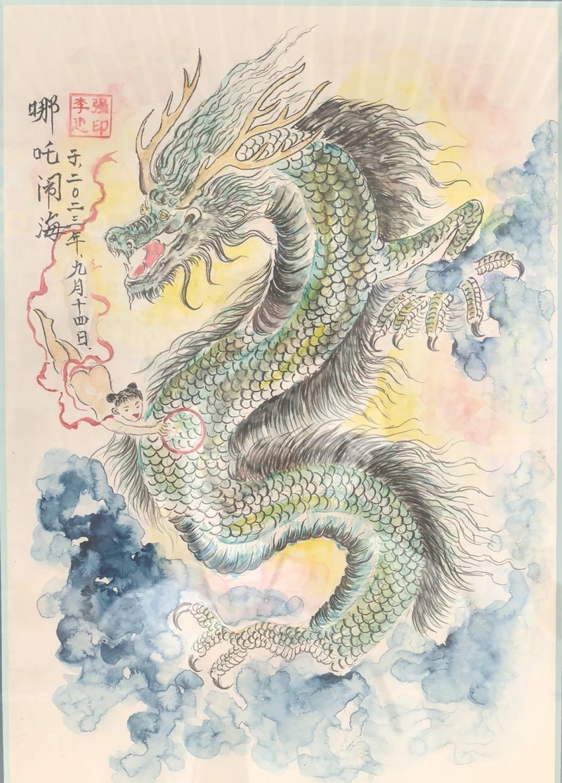 “羊磴在北京”藝術(shù)展作品之一。