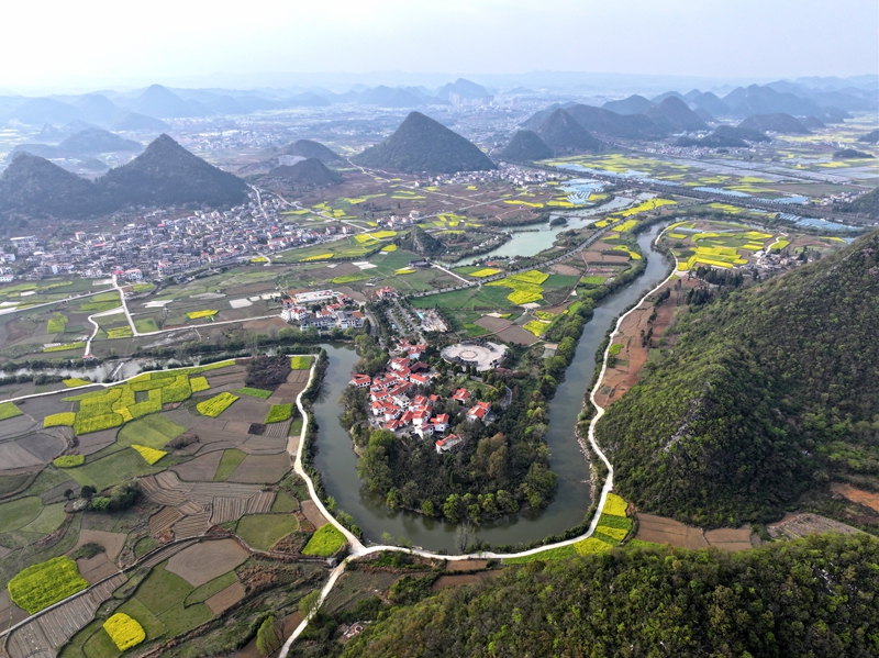 小河灣景區(qū)鳥瞰圖。