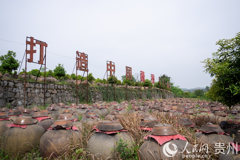 園區(qū)內(nèi)正在發(fā)酵的醬香醋胚。人民網(wǎng)記者 涂敏攝
