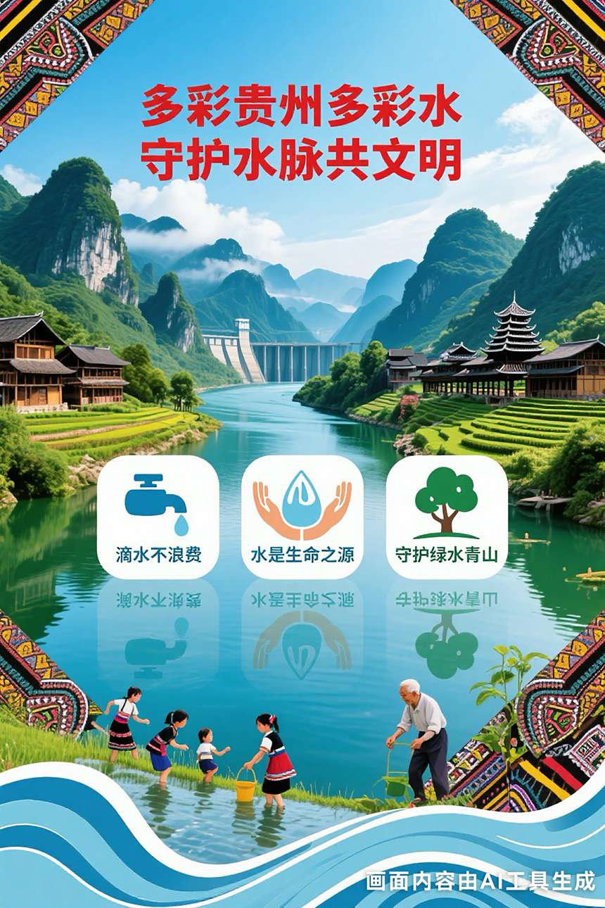 三等獎作品：《多彩貴州多彩水，守護水脈共文明》 創(chuàng)作設(shè)計：譚小飛