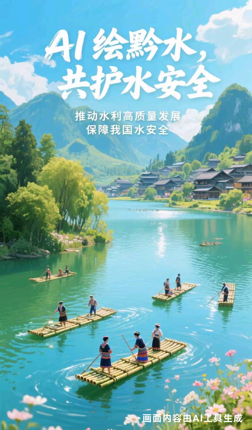 優(yōu)秀獎作品名稱：《AI繪黔水，共護水安全》  創(chuàng)作設(shè)計：丁靜茹